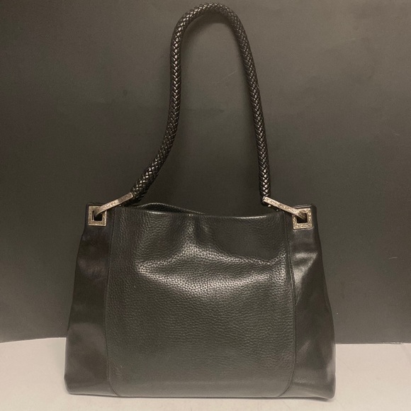 BRIGHTON Black Pebbled Leather Shoulder Bag Purse - Picture 4 of 17